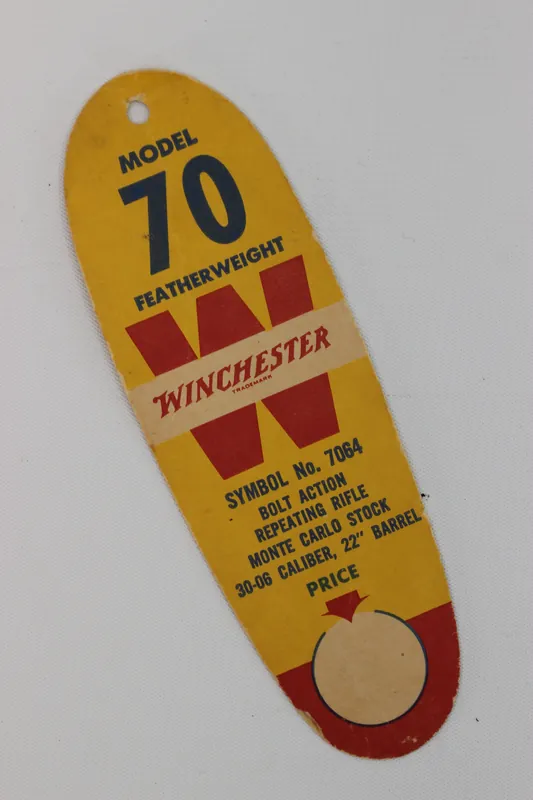 Winchester Model 70 Featherweight Hang Tag – Symbol No. 7064