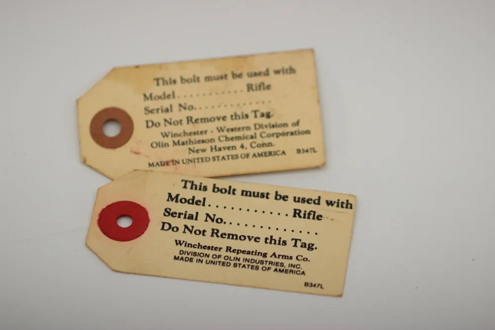 Winchester Model 70 Bolt Hang Tag