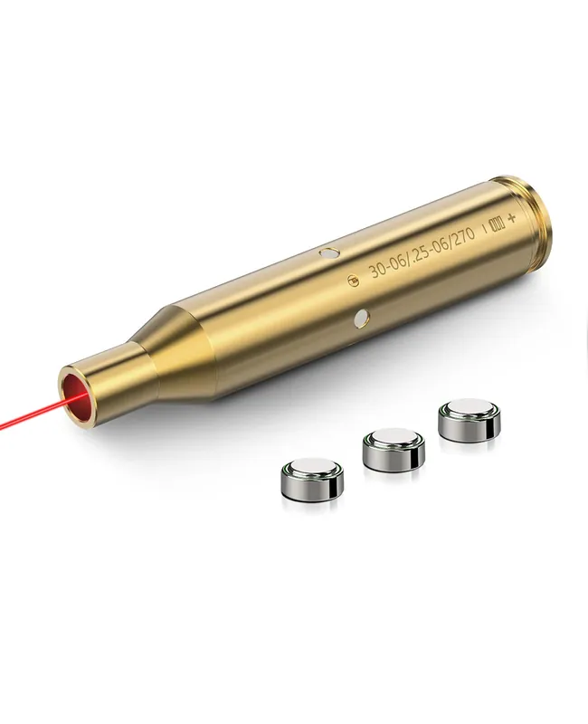 CVLIFE 30-06/25-06/270 Bore Sight Laser Red Dot Cartridge Bore Sighter with 3 Batteries – Global