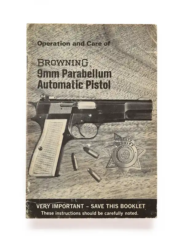 Vintage Browning 9mm Parabellum Automatic Pistol Manual