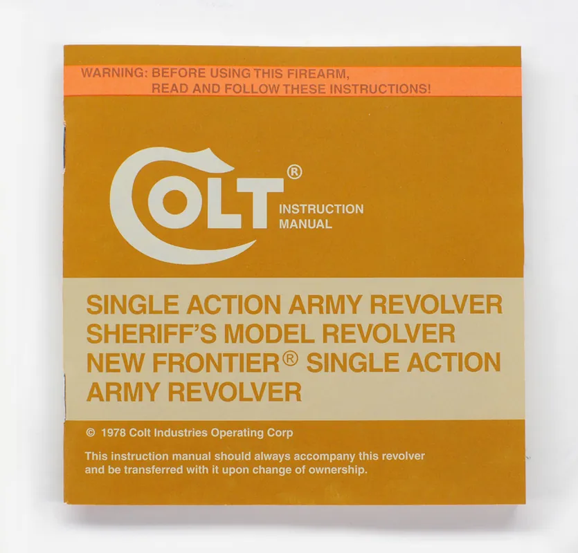 Colt 1978 Colt Single Actions Instruction Manual MPN 94855C