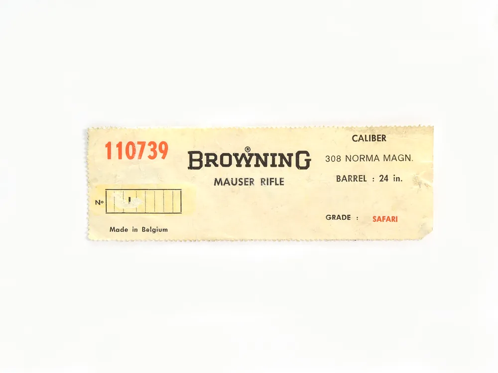 Browning .308 Norma Magnum Safari Box Label