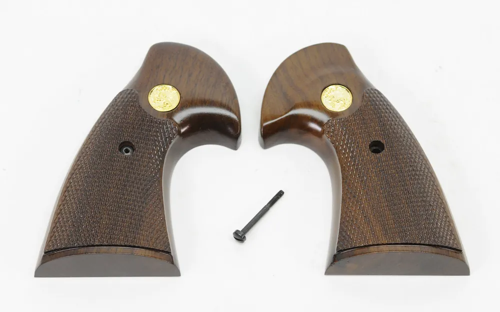 Colt I-Frame Generation 2 Grips For Python And Trooper. 1960-1974. Gold Medallions. New