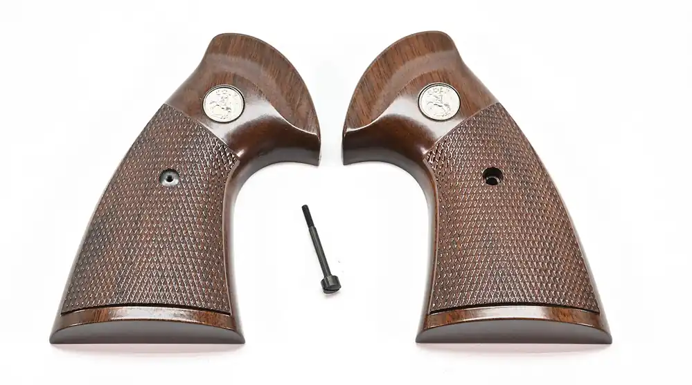 Colt I-Frame Late Generation 3 Grips For Python (1979-Present), Anaconda (2021). Silver Medallions. New