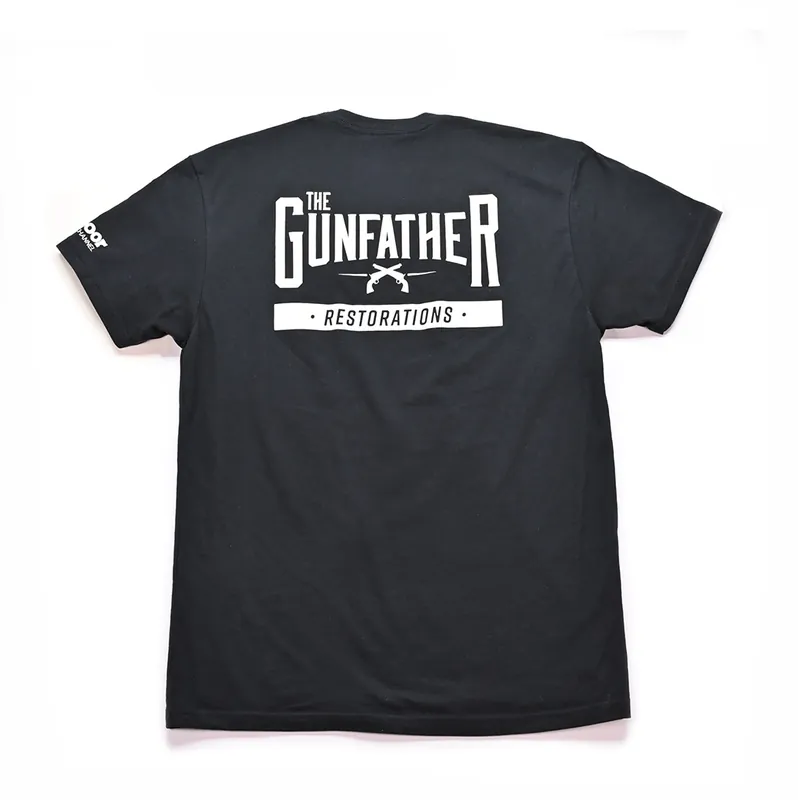 ‘GUNFATHER Restorations‘ T-Shirt. Black. Extra Large