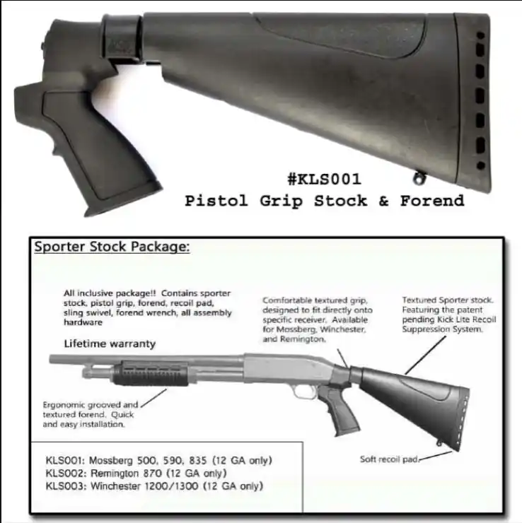 Phoenix Tech KickLite 12ga Mossberg 500 / 590 / 535 / 835 and Maverick 88 Sporter Package