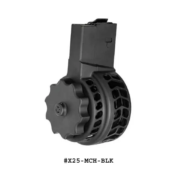 X25-MCH-BLK AR .308 & AR-25 .308 Skeletonized Chevron 50 Round Drum-Restricted Item -Check Your Local and State Laws Prior To Ordering