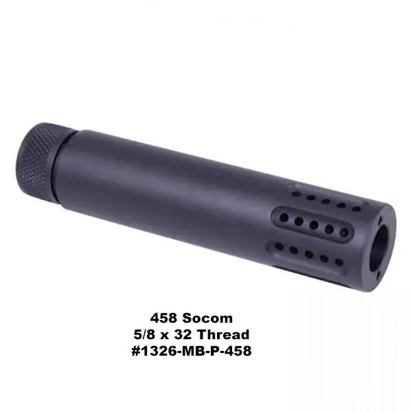 Guntec 458 Socom Slip Over Barrel Shroud With Multi Port Muzzle Brake – Anodized Black