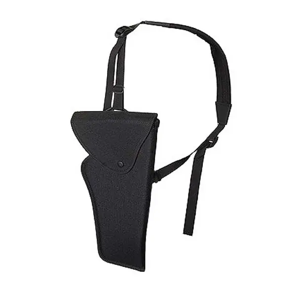 Uncle Mike‘s Bandolier Holster for Scoped 7-8 1/2-inch barrel medium and large double action revolvers, 6-7 1/2-inch barrel single action revolvers, and 10-inch barrel Thompson Center Contenders Black