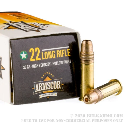 500Rounds of .22 LR Ammo by Armscor - 36gr HP