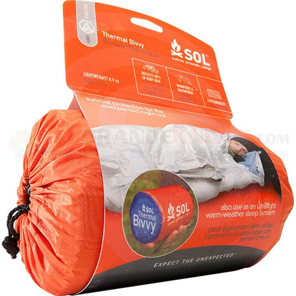 Adventure Medical Kits SOL Thermal Bivvy Sack (Waterproof Emergency Survival Bivouac Shelter) 0140-1223