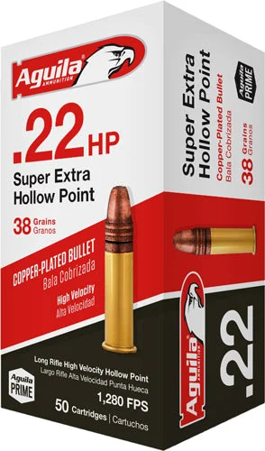 Aguila 1B220335 Super Extra High Velocity LEAD HOLLOW POINT38 Grain .22 Long Rifle
