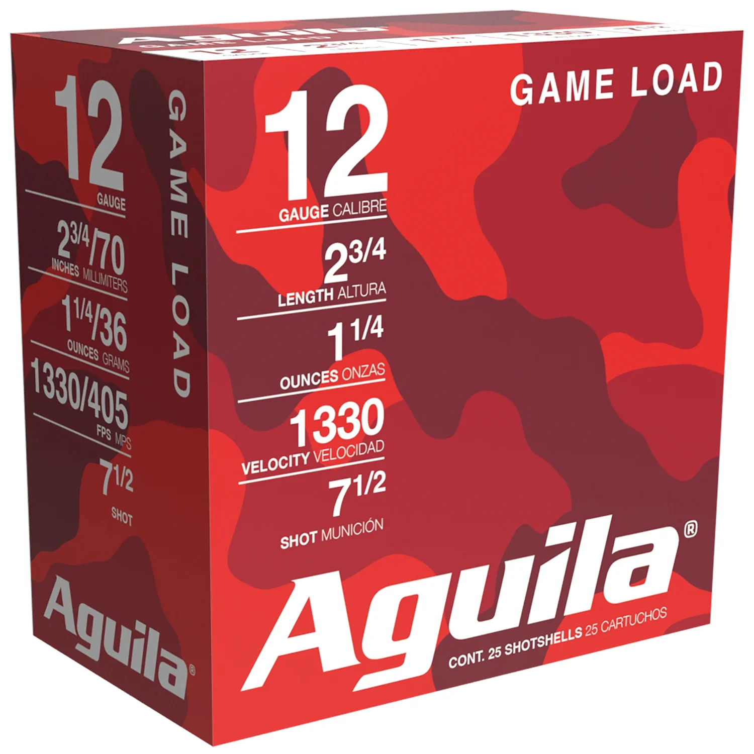 Aguila 1CHB1207 Birdshot High Velocity 12Gauge 2.75″ 1 1/4oz 7.5Shot 25 Per Box/10 Case