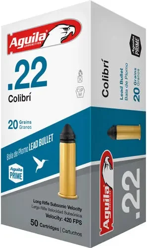 AGUILA COLIBRI 22LR 20GR LEAD-RN 1000RD CASE