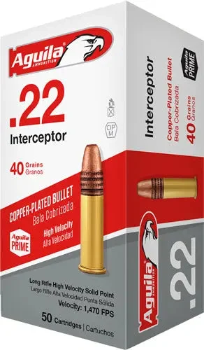 AGUILA INTERCEPTOR 22LR 40GR LEAD-RN 1000RD CASE