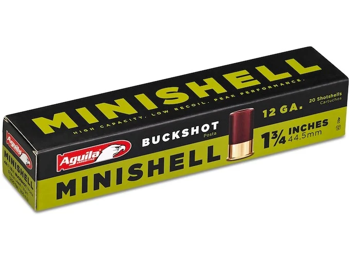 Aguila Minishell Ammunition 12 Gauge 1-3/4″ #4 and #1 Buckshot 11 Pellets