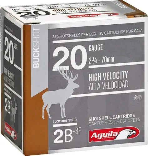 AGUILA SHOTSHELL 20GA 2.75" #2 BUCK 25RD