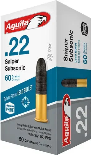 AGUILA SNIPER SUBSONIC 22LR 60GR LEAD-RN 1000RD CASE