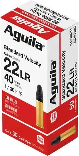 AGUILA STANDARD-VEL 22LR 40GR LEAD-RN 2000RD CASE
