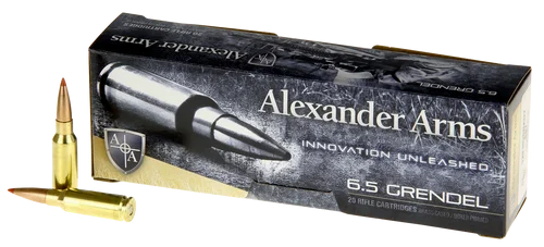Alexander Arms 6.5 Grendel, 129gr, Hornady Super Shot Ballistic Tip, 20rd Box