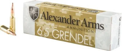 Alexander Arms 6.5 Grendel Lapua Scenar 123gr, Hollow Point, 20rd Box