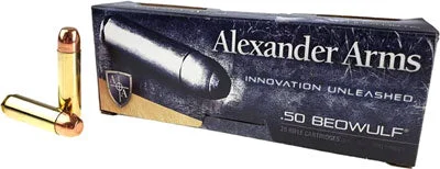 Alexander Arms AB350RSBOX Round Shoulder Flat Point350 Grain .50 Beowulf