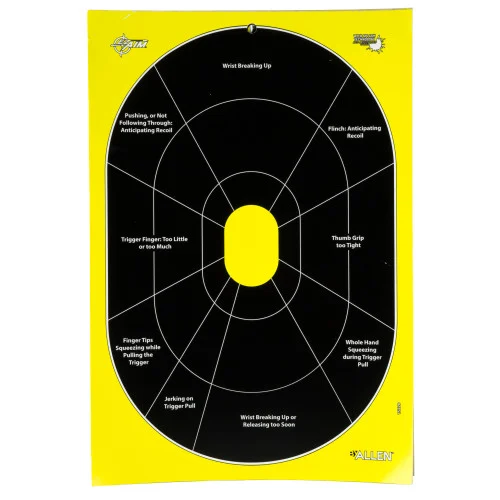Allen EZ AIM Adhesive, HG Trainer, 12.5"x18", 30 Pack, Black/Chartreuse