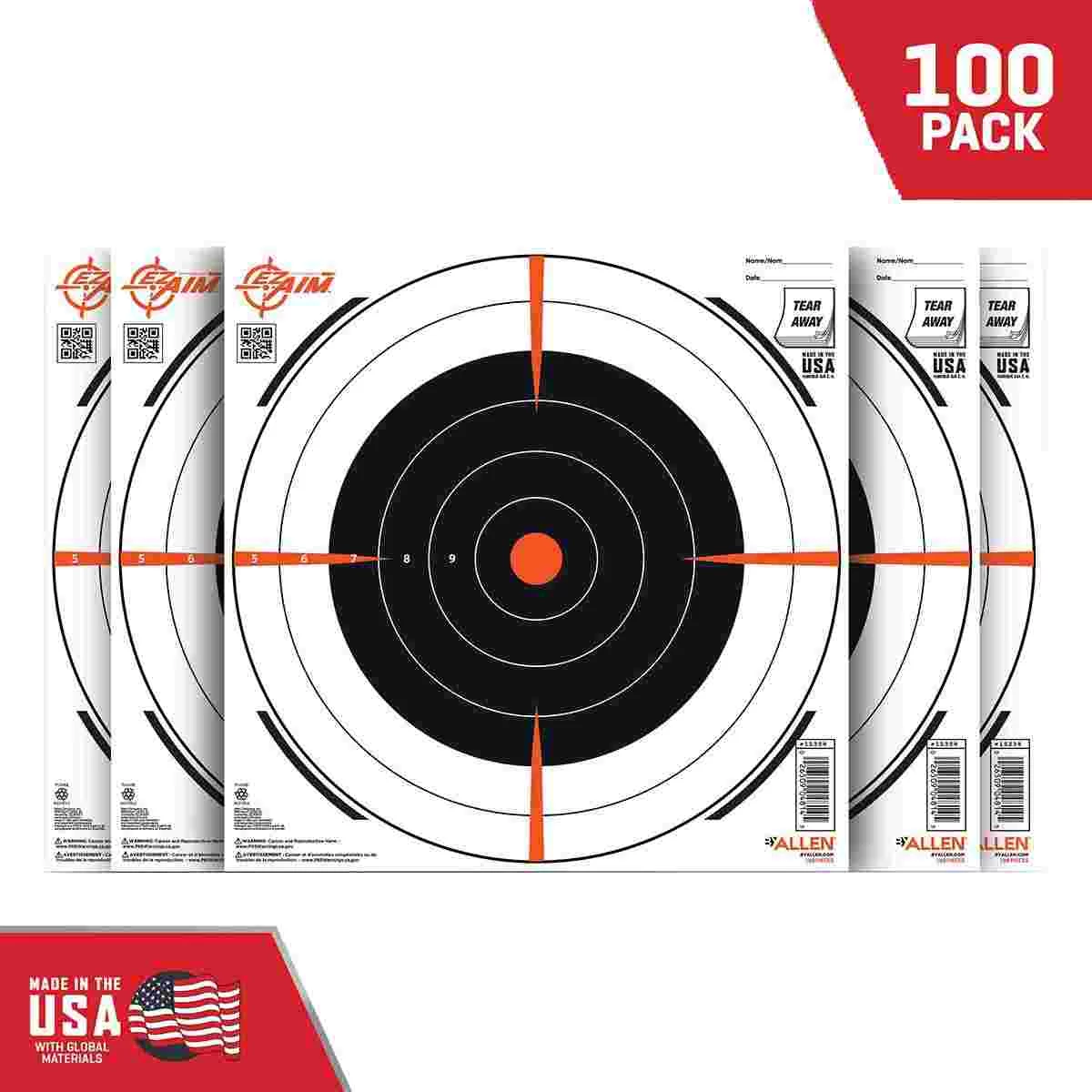 Allen EZ Aim paper Bullseye Target Pad 12×12 100 per Pad