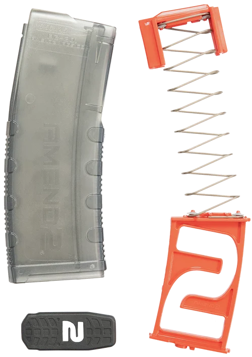 Amend2 Magazine, Mod C, 223 Remington/5.56mm, 10rd, 30rd Body Style, Fits AR s, Polymer Construction, Translucent Smoke