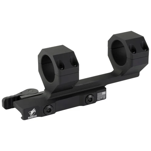 American Defense Mfg. Delta Scope Mount, Quick Detach, Horizontal split rings, 2" Offset, Black AD-DELTA-C-30-STD