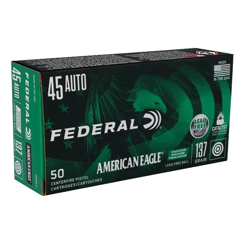 American Eagle AE45LF1 Indoor Range Training Lead-Free IRT137 Grain .45 ACP/Auto