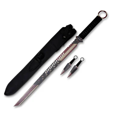 American Flag Ninja Sword with 2 Throwing Daggers NTK102043A