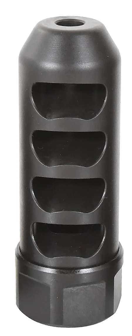 American Precision Arms G2F5838N Gen 2 Fat Bastard Self Timing Brake Black Nitride Stainless Steel with 5/8″-24 tpi Threads, 3.30″ OAL & 1.115″ Diameter for 338 Cal Rifle