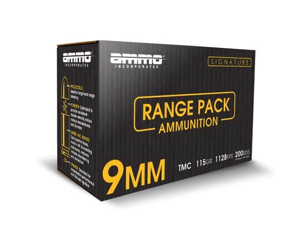 Ammo Inc 9mm 115 Gr – 200 Round Range Pack