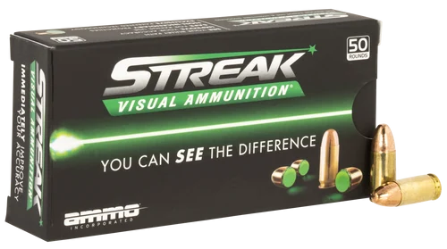 Ammo Inc Streak Visual (GREEN) 9mm, 115gr, TMC, 50rd Box