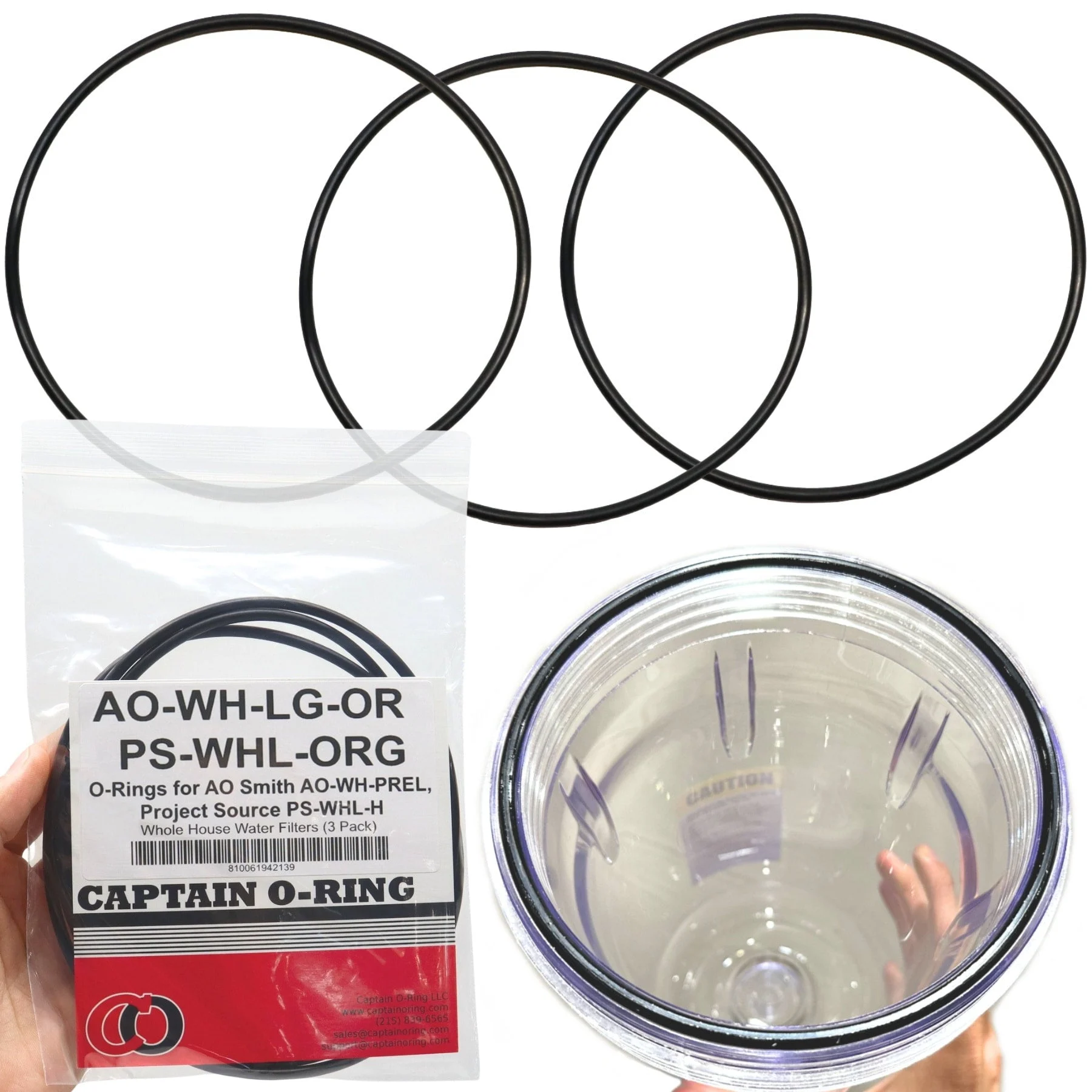 AO-WH-LG-OR O-Rings for AO Smith AO-WH-PREL, PS-WHL-H (PS-WHL-ORG) Whole House Water Filter Housing (3 Pack)
