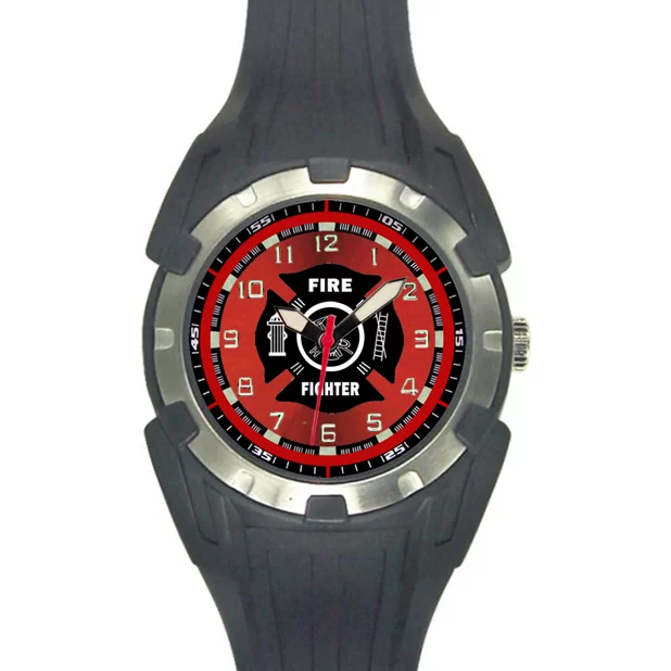 Aquaforce 56Y, Black and Red Analog Firefighter’s Watch