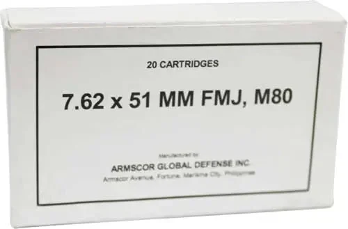 ARMSCOR 7.62X51 M80 147GR FMJ 20RD
