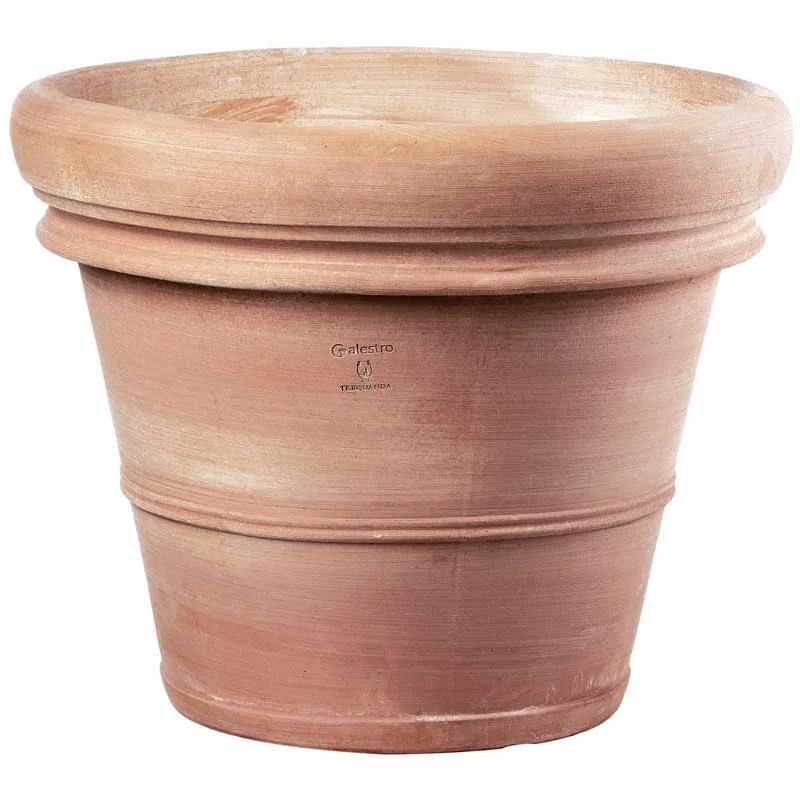 Artisinal Double Border Terracotta Pot 100cm H82cm (Vaso Doppio Bordo Liscio)