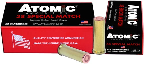 Atomic 30449 Match Precision Craft Hollow Base Wadcutter148 Grain .38 Special