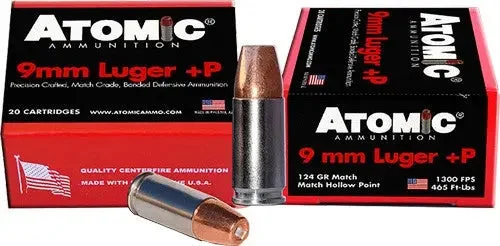 ATOMIC 9MM LUGER +P 124GR JHP 20RD