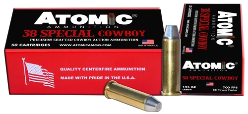 Atomic Cowboy Action 38 Special 125gr, Lead Round Nose Flat Point, 50rd Box