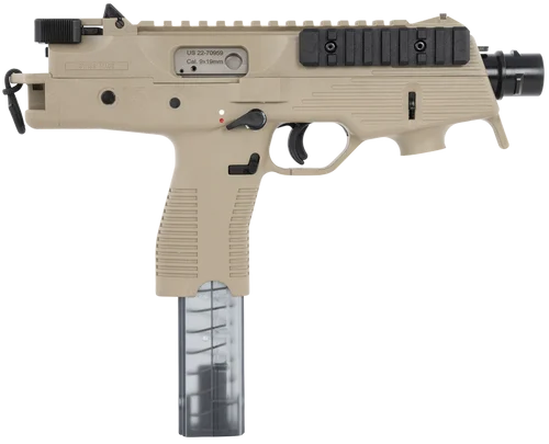 B&T TP9 9mm, 5.1" Barrel, Coyote Tan Polymer, Iron Sights, 30rd
