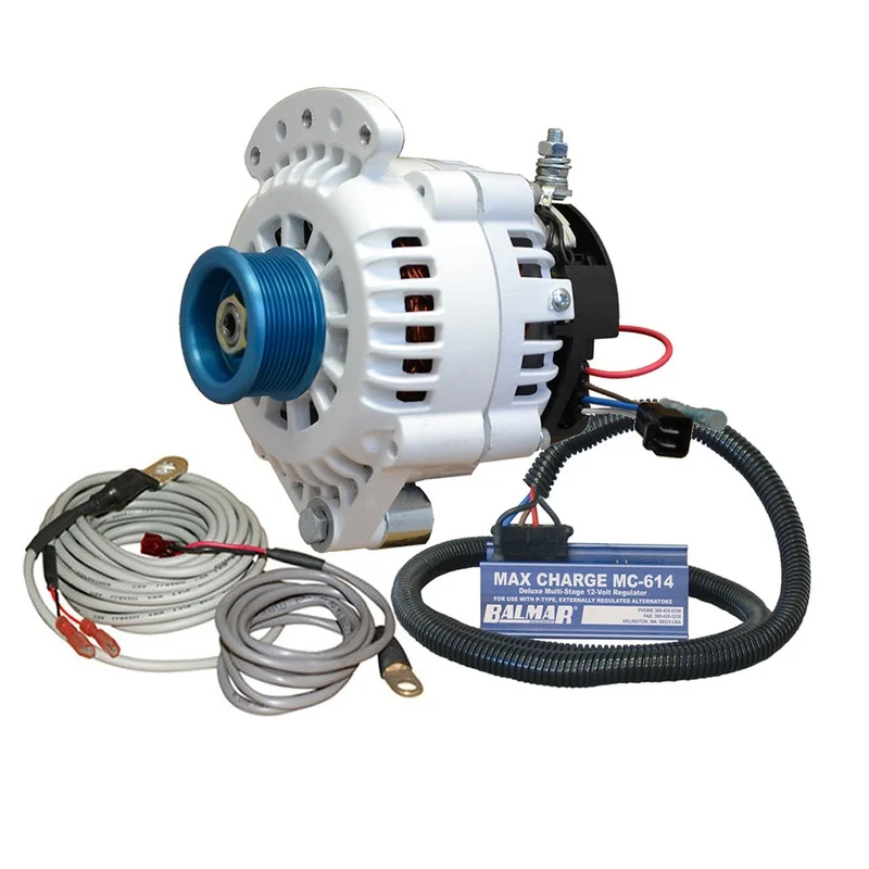 Balmar Alternator 120 AMP Kit 12V 1-2 Single Foot Spindle Mount J10 Pulley RegulatorTemp Sensor [621-VUP-MC-120-J10]