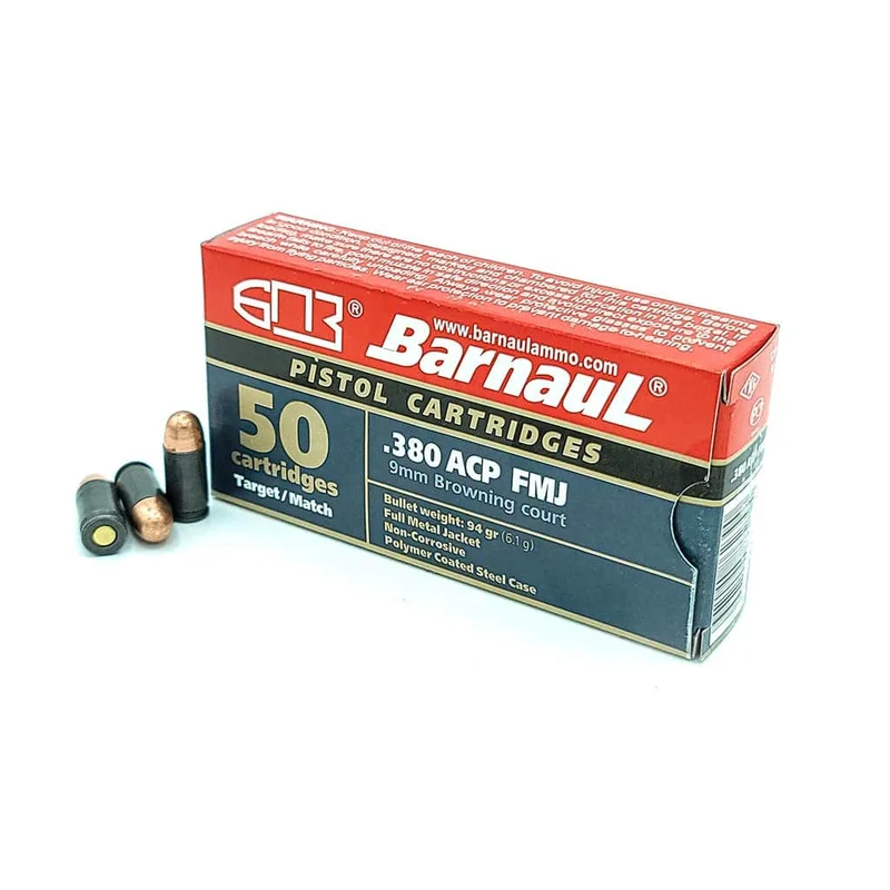 Barnaul Ammunition – 380 Auto – 94 Grain – FMJ