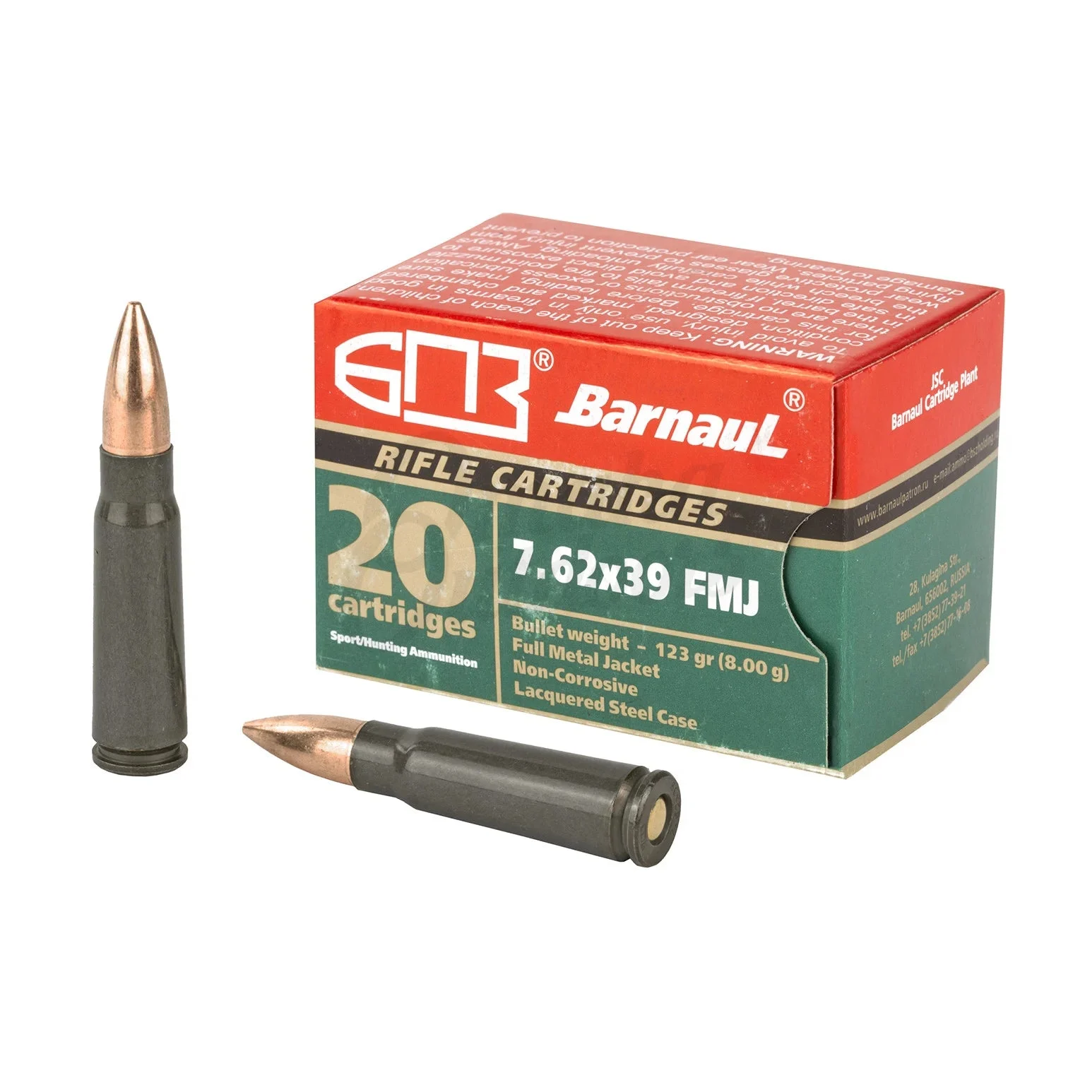 Barnaul7.62x39mm 123 gr FMJ ammo