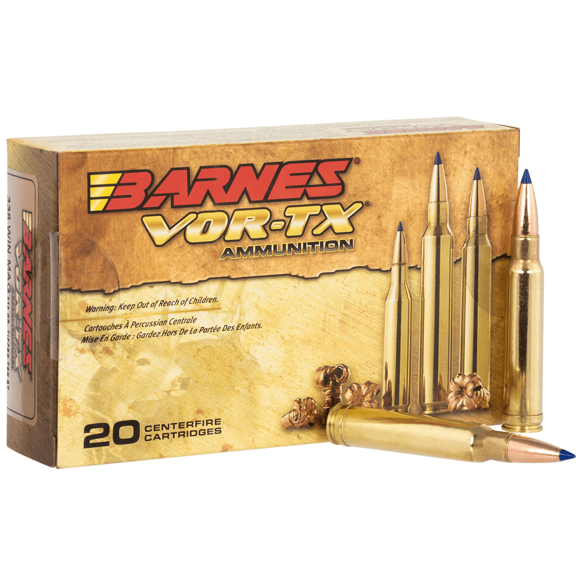 Barnes Bullets 21575 VOR-TX Rifle 338 Win Mag 210 gr Tipped TSX Boat Tail 20 Bx/ 10 Cs