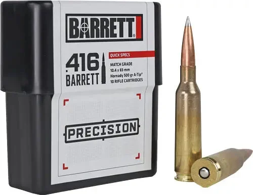 BARRETT 416 BARRETT AMMO 500GR HORNADY A-TIP 10RD