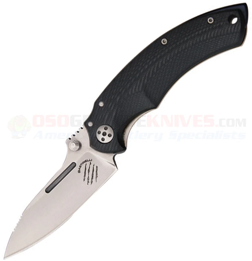Bastinelli Creations BBR2 IKBS FrameLock Folding Knife (3.125 Inch D2 Drop Point Blade) G10 Handle BASBBR2IKBS