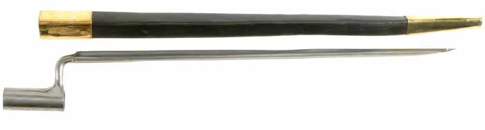 Bayonetfor French Charleville Musket,with scabbard, 17" triangular blade
